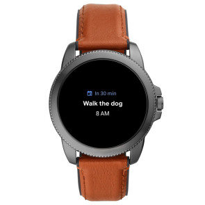 Horlogeband Fossil FTW4055 Leder Bruin 22mm